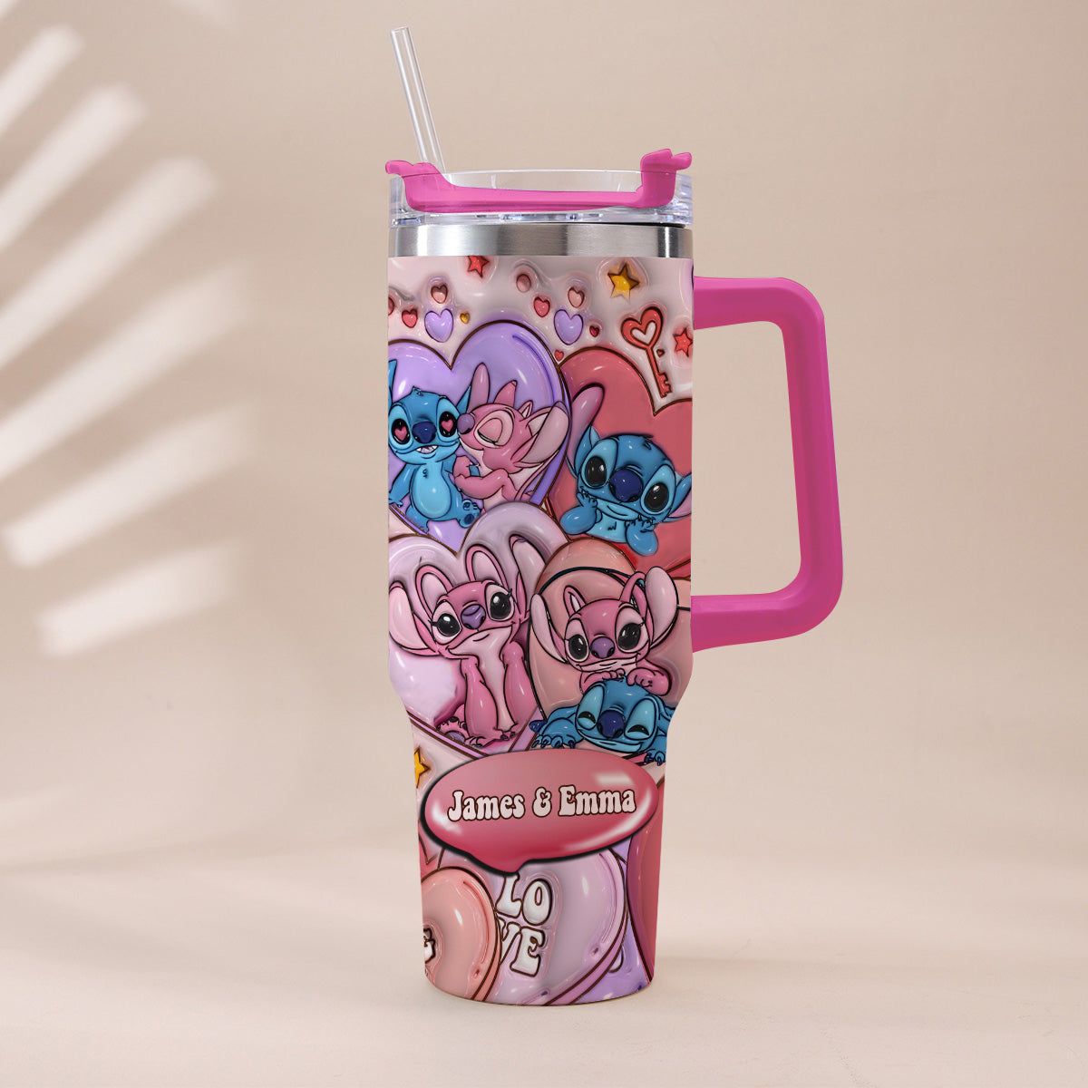 I'm Yours No Returns Or Refunds Ohana Couple - Personalized Ohana Tumbler With Handle