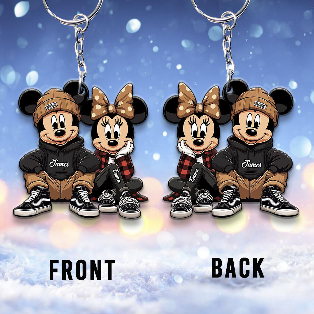 Chicano Mouse Couple - Personalized Mouse Keychain