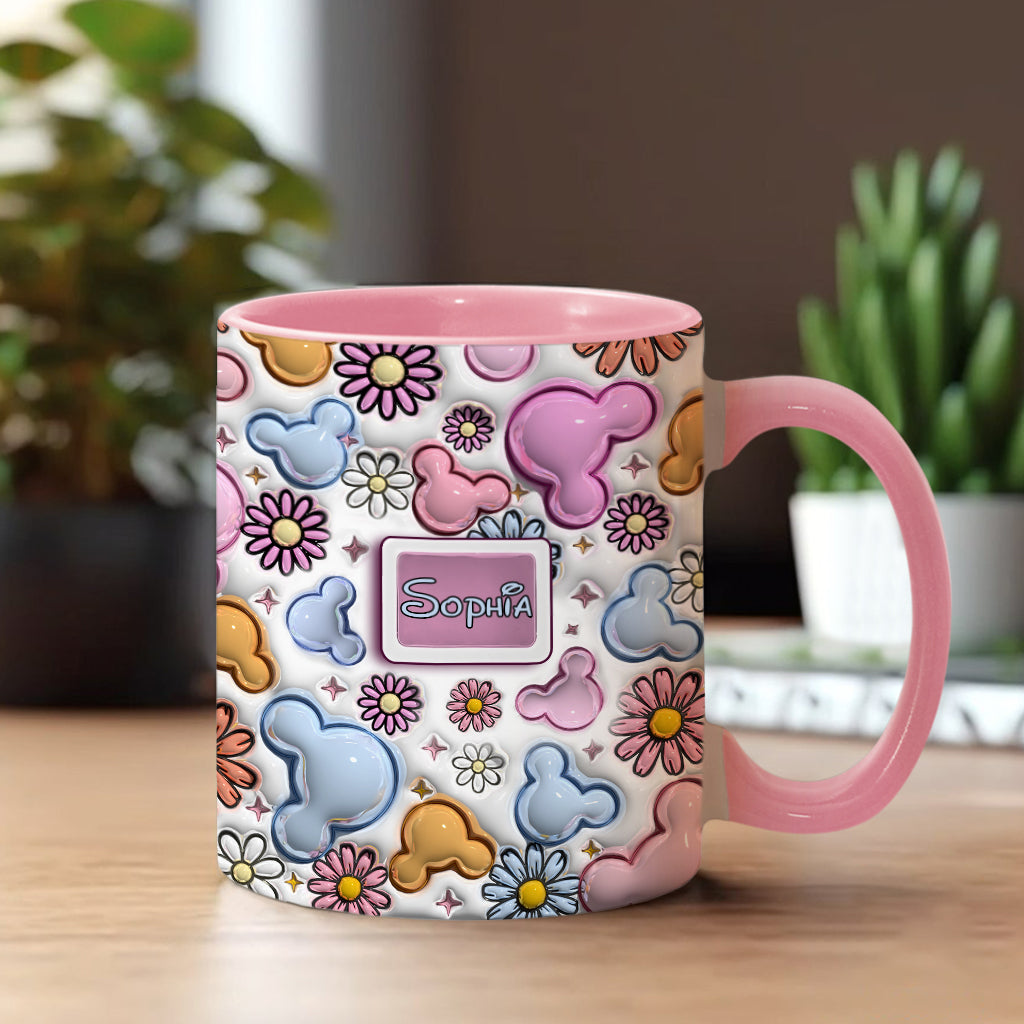 Foral Sping Disney - Personalized Mouse Accent Mug