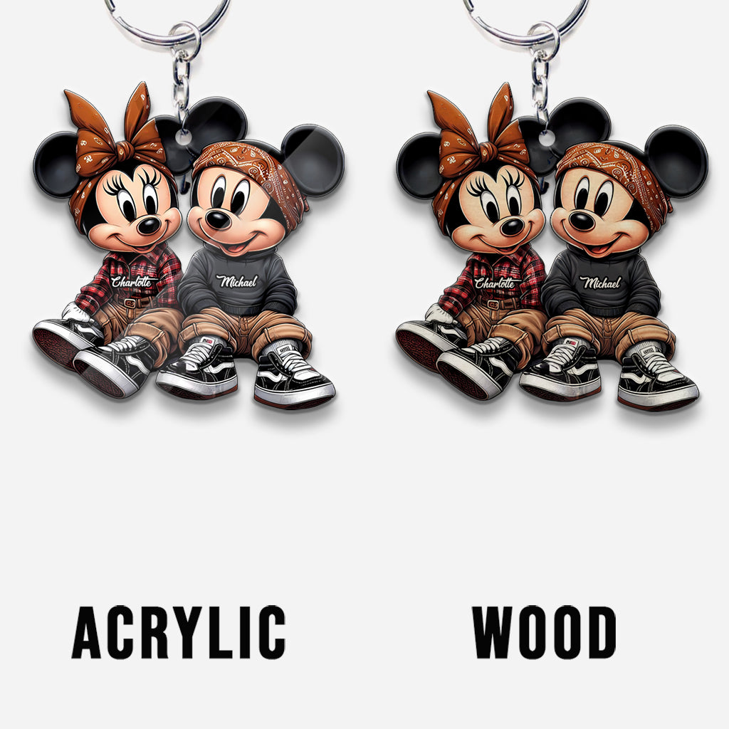 Chicano Mouse Couple - Personalized Mouse Keychain