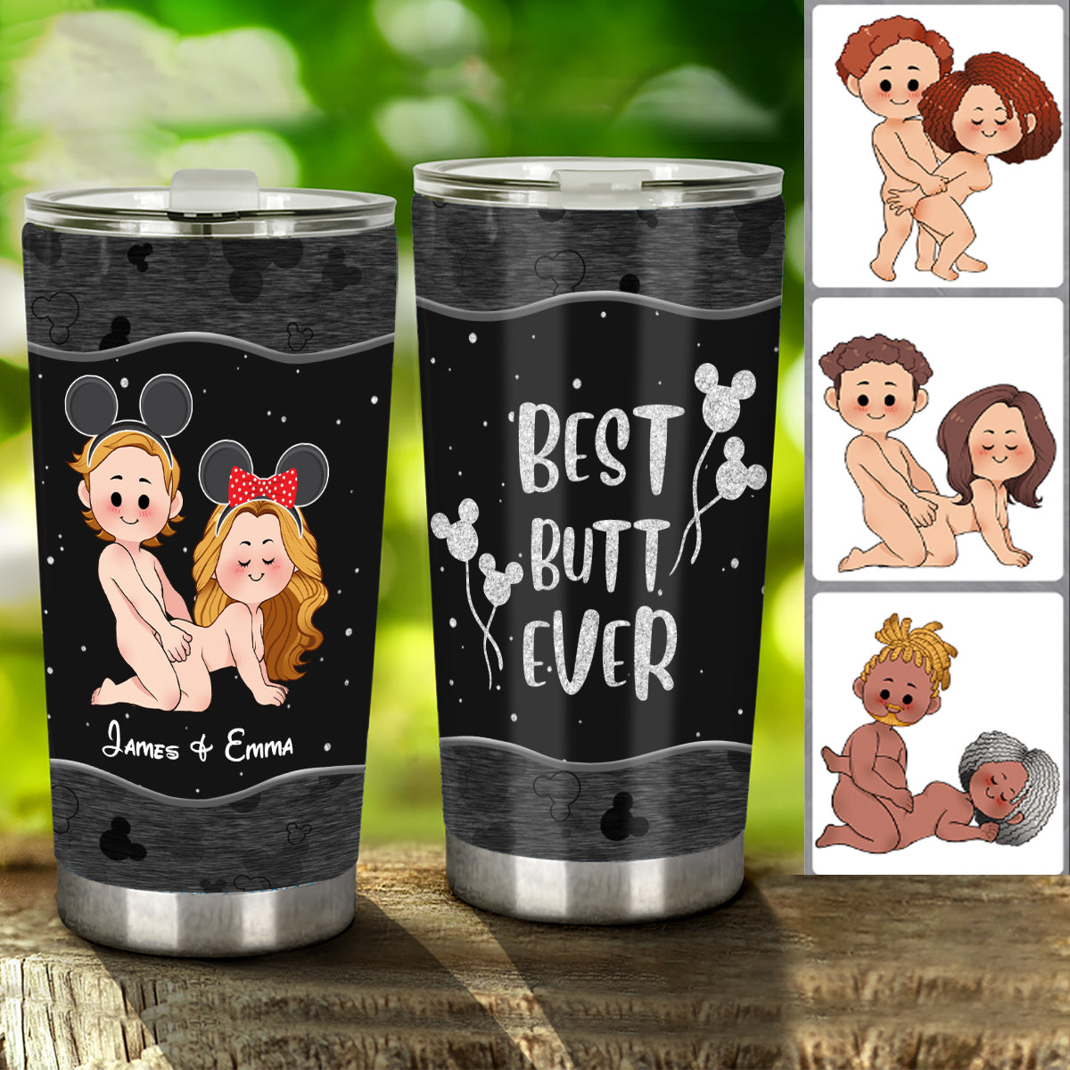 Best Butt Ever Mouse Ears Naughty - Personalized Mouse Tumbler