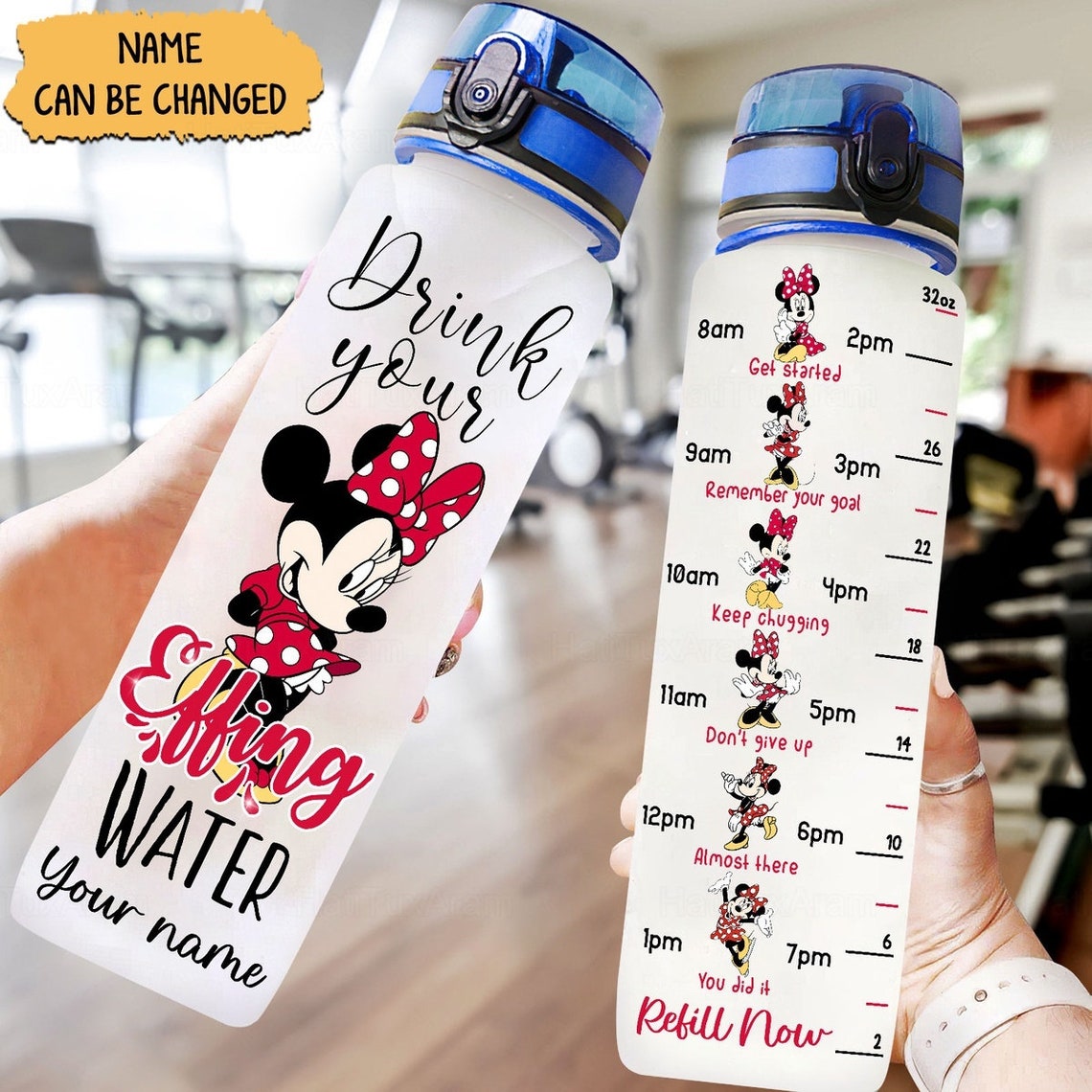 Drink Your Effing Water - Personalized Mouse Water Tracker Bottle 0823