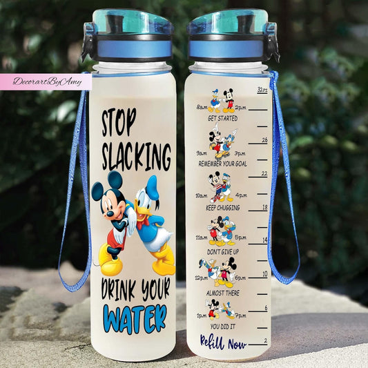 Stop Slacking Drink Your Water Mouse Water Tracker Bottle 0823