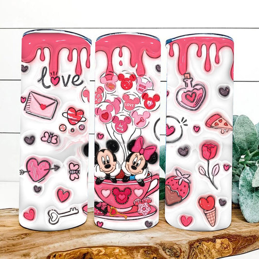 Mouse Couple Mouse Skinny Tumbler 0124