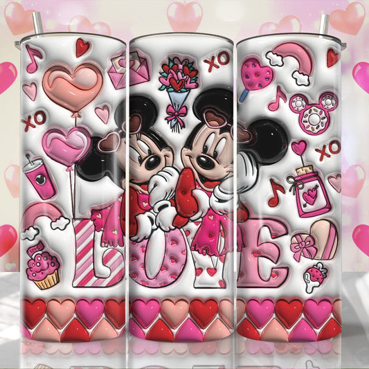 Mouse Couple Mouse Skinny Tumbler 0124