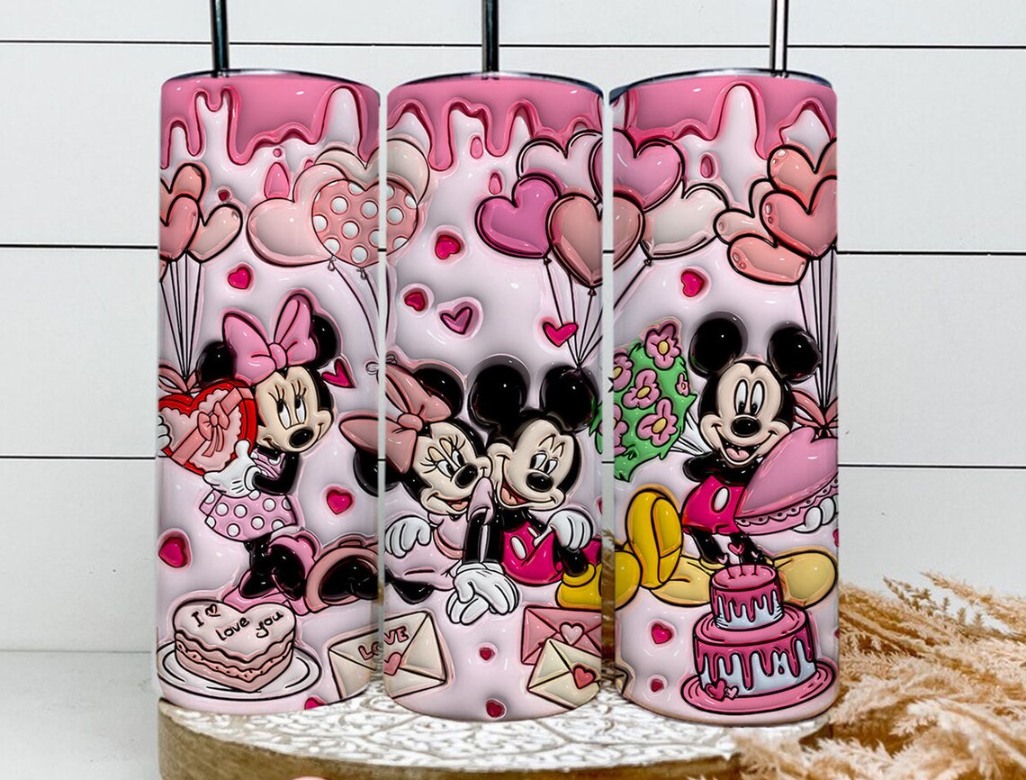 Mouse Couple Mouse Skinny Tumbler 0124