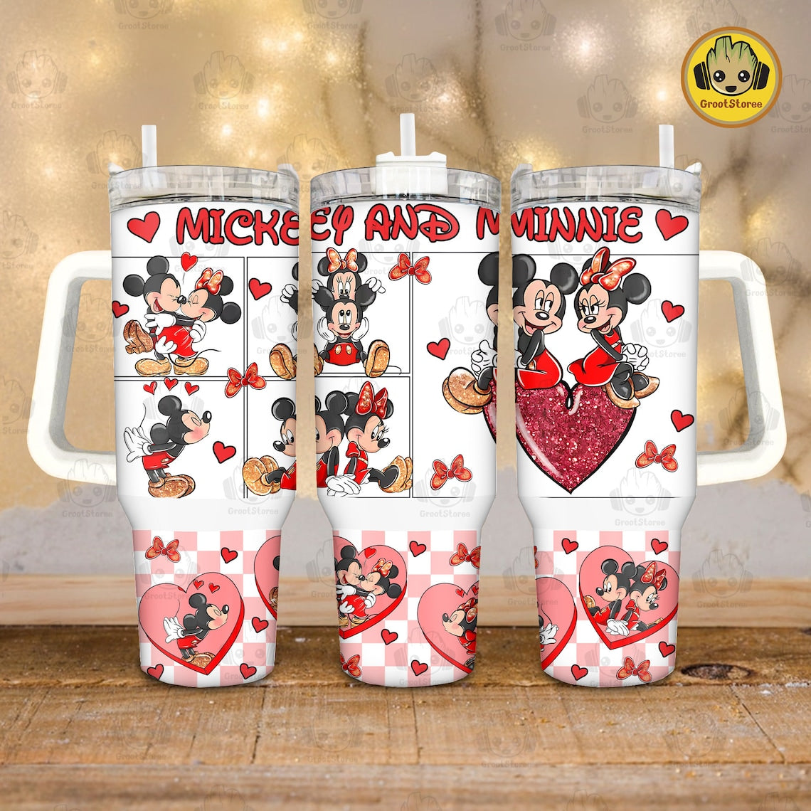 Mouse Couple Mouse Tumbler With Handle 0124