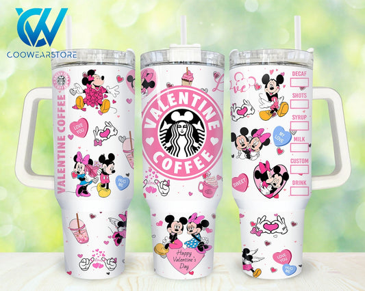 Mouse Couple Mouse Tumbler With Handle 0124