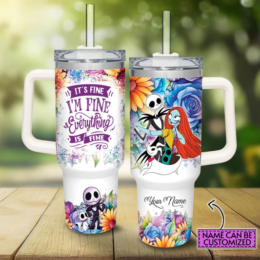 Everything Is Fine Nightmare Tumbler With Handle 0224