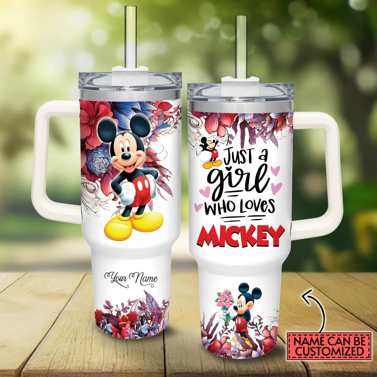 Just A Girl Who Loves Mouse Personalized Mouse Tumbler With Handle 0224