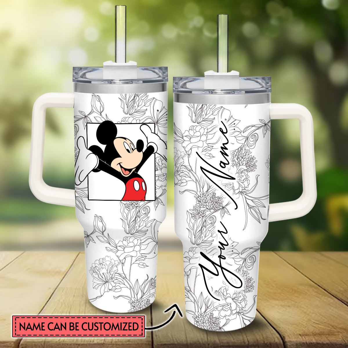 Love Mouse Personalized Mouse Tumbler With Handle 0224