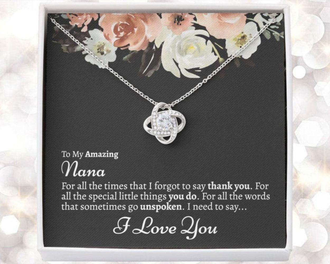 Nana From Grandkids Gift For Nana From Granddaughter Best Nana Ever - Grandma Love Knot Necklace 0921