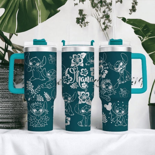 Love Ohana Ohana Tumbler With Handle 0224