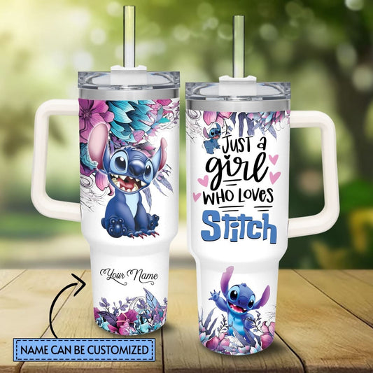 Just A Girl Who Loves Ohana Personalized Ohana Tumbler With Handle 0224