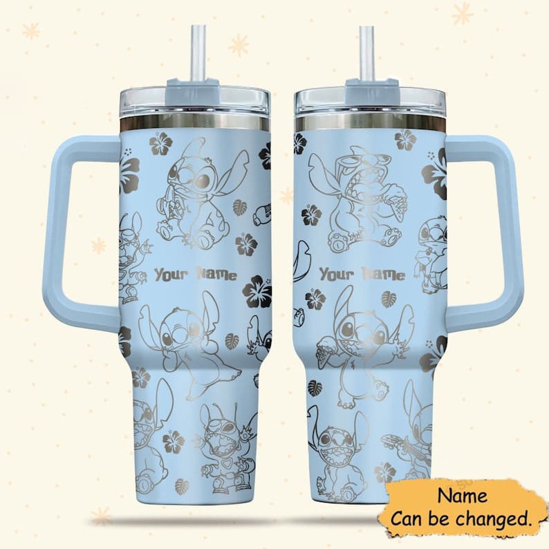 Love Ohana Personalized Ohana Tumbler With Handle 0224